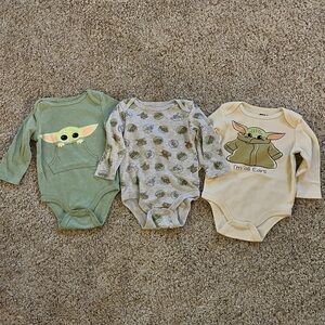 Set of 3 Star Wars Long Sleeve Onesies 3-6 Months